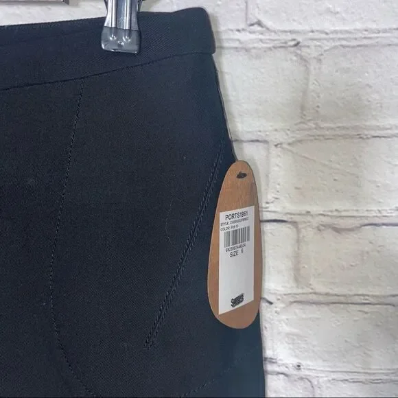 NWT Ports 1961 High Rise Cropped Wool Black Trousers Size 6 - Picture 5 of 9